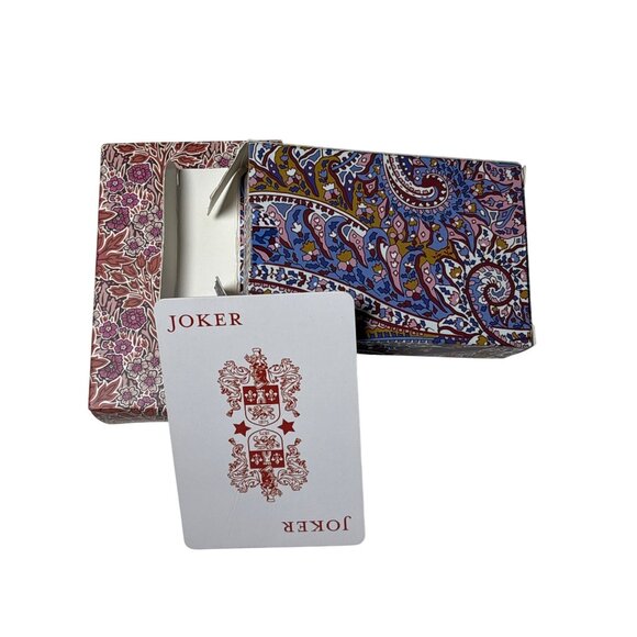 J Crew X Liberty Playing Card Set of 2 Decks Paisley Floral Double Deck Standard - Picture 6 of 7